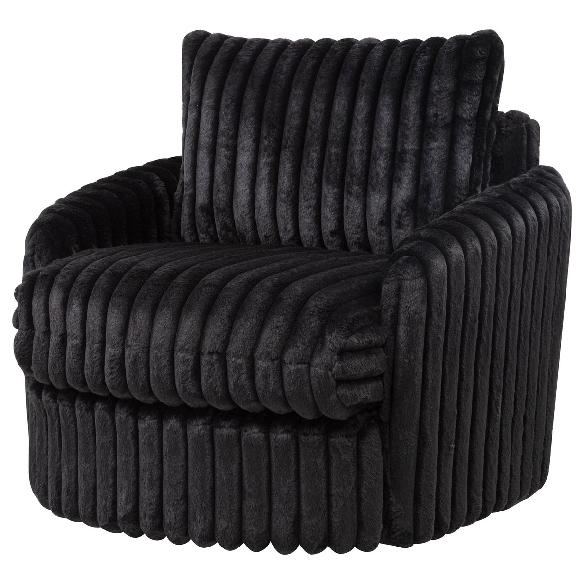 Sarco Corduroy Upholstered Swivel Accent Arm Chair Black