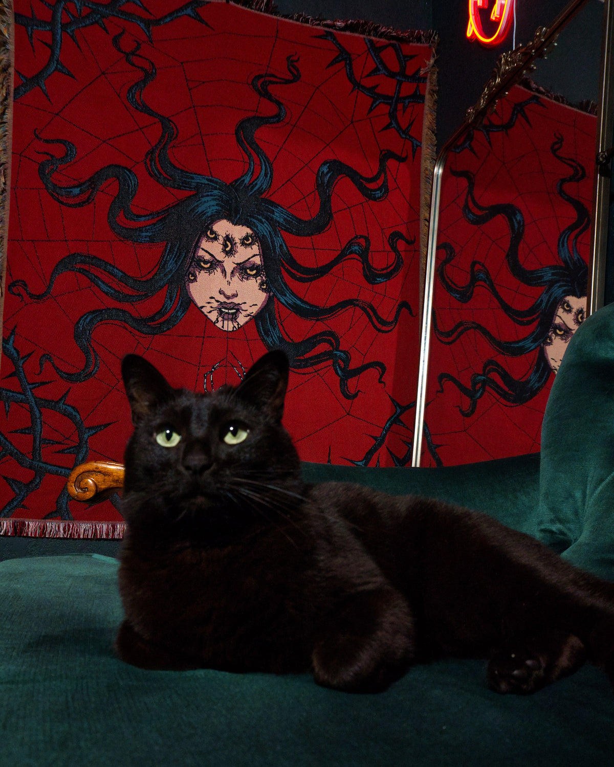 Arachnophobia - Spider Queen Woven Blanket