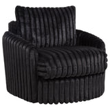 Sarco Corduroy Upholstered Swivel Accent Arm Chair Black