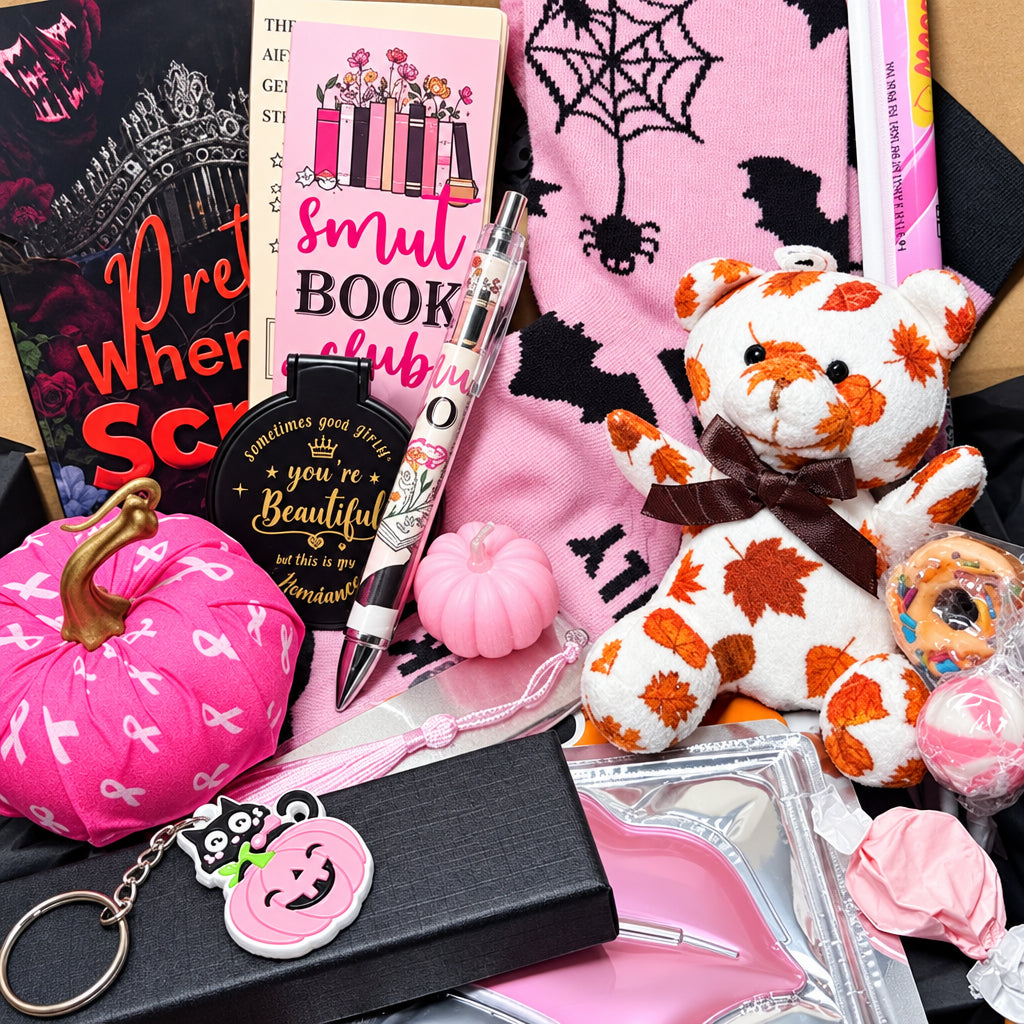 Pink Halloween Book Box - October breast cancer awareness month