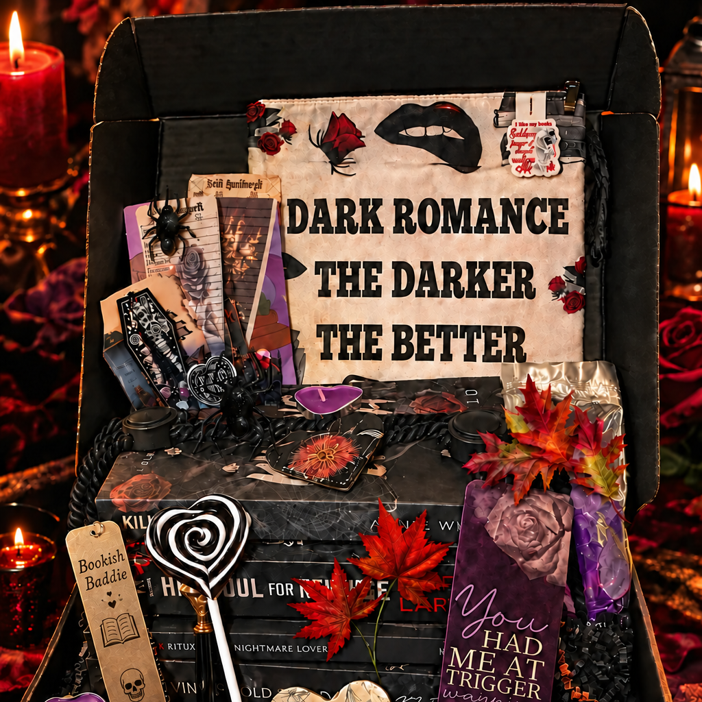 Fall Vibes Halloween Book Box: dark & spicy reads, candy, spa, cup, toy