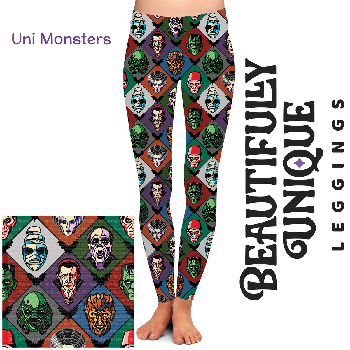Uni Monsters Semi-Exclusive Leggings - High-quality Handcrafted Vibrant