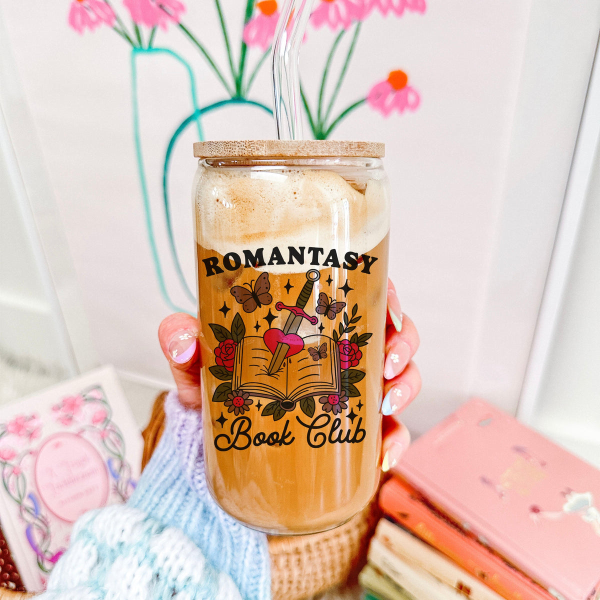 Romantasy Book Club Clear Glass Cup