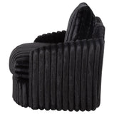 Sarco Corduroy Upholstered Swivel Accent Arm Chair Black