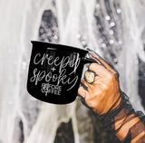 Creepy Spooky Black Ceramic Mug 14.5oz Halloween Coffee Cup For Gothic Morning Vibes
