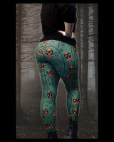"Creeping Jack Vine" Black Vintage Cat Johanna Parker Exclusive - High-quality Handcrafted Vibrant Leggings