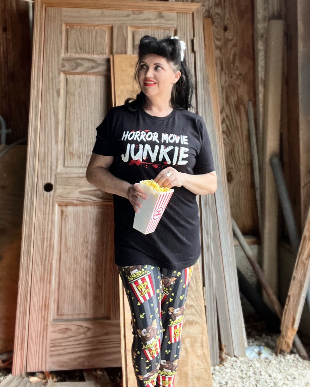 Horror Movie Red And White Crime Junkie Tee - Unisex Shirt